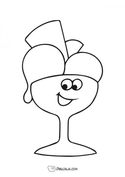 Copa de helados con barquillo