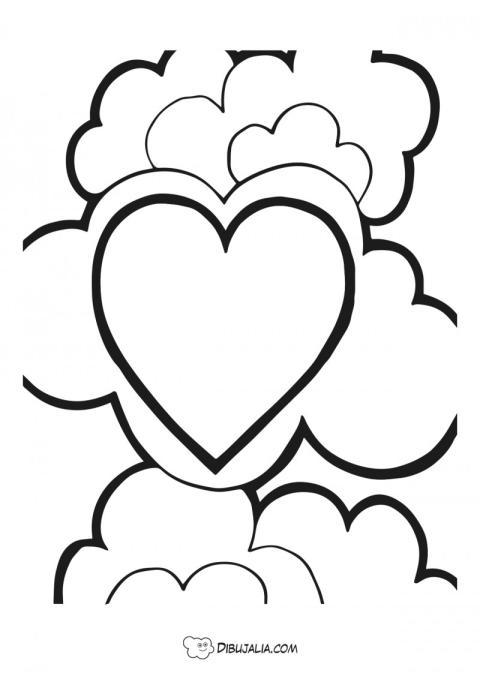 Corazón sobre nubes