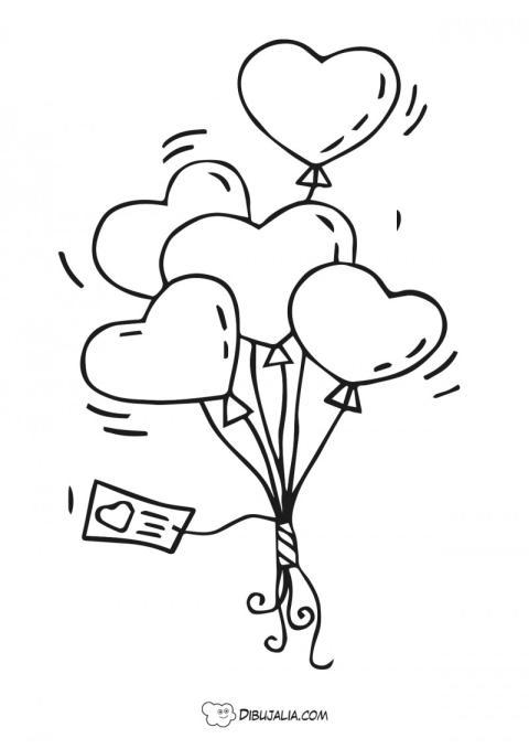 Globos de corazones