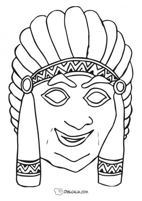 Máscara de jefe de  tribu india