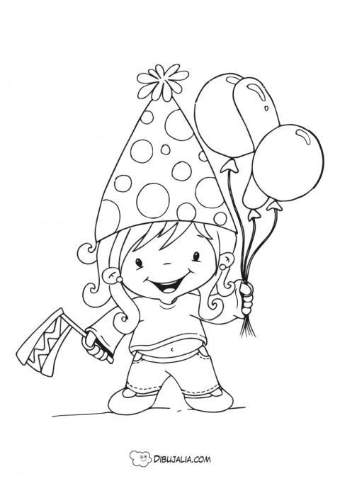 Nin?o en carnaval con globos