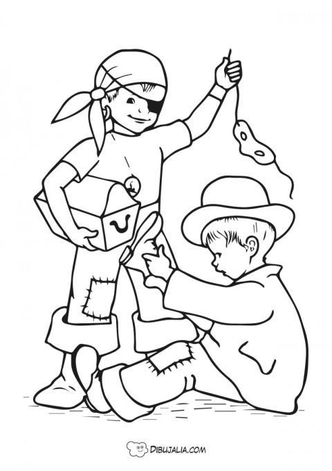 Juegos de carnaval y un pirata