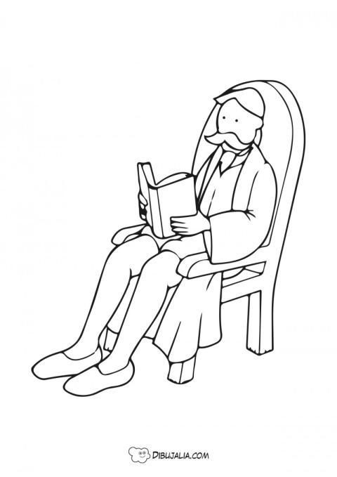 Caballero lee un libro