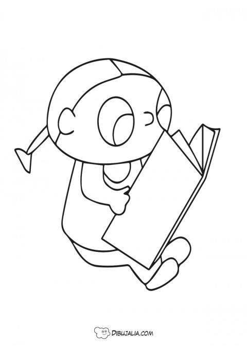 Niña lee libro diverrtido