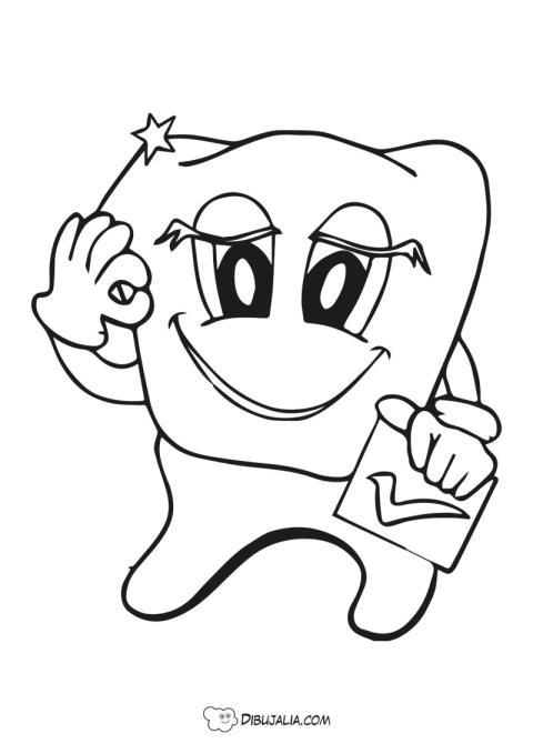 Diente limpio y brillante