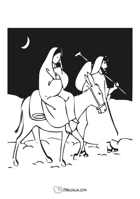 Maria y Jose camino de Belen