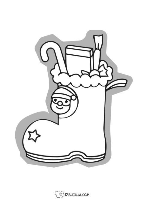 Bota con regalos de navidad