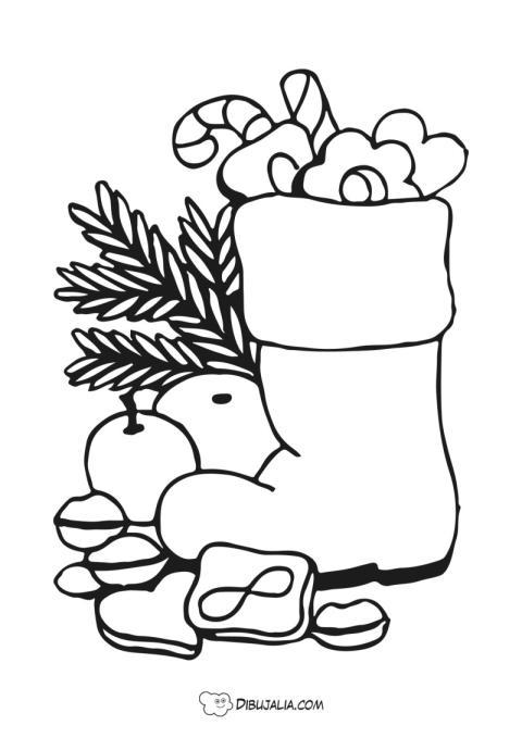 Bota navidad con dulces