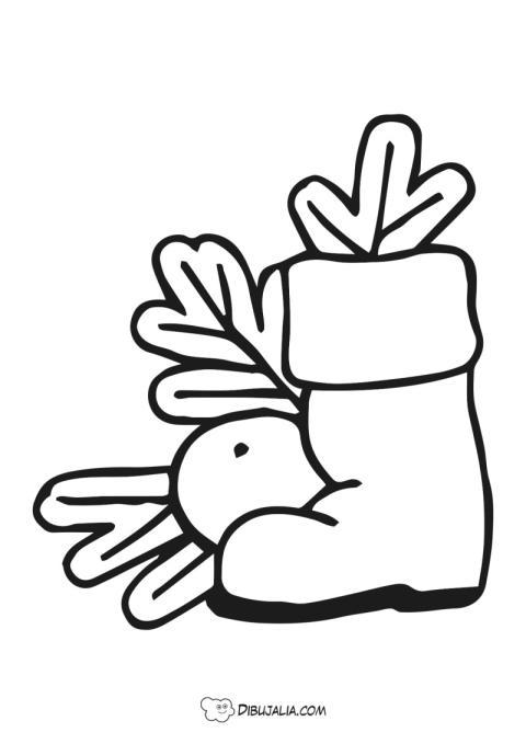 Bota navidad con adornos