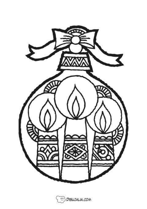 Bola de navidad con velas