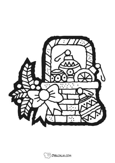 Cesta de adornos navidad