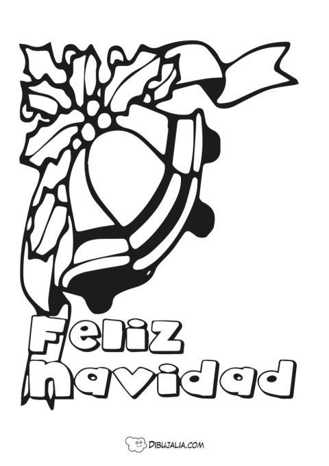 Cartel campanas feliz navidad