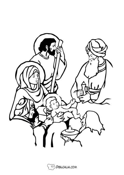 Reyes Magos adoran a Jesús