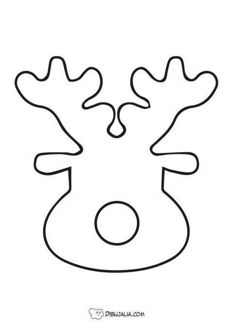 Plantilla de reno para postal