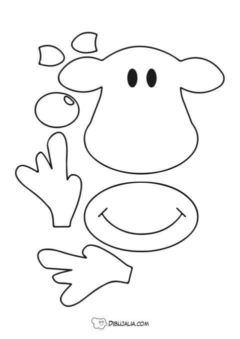 Plantilla construir cara de reno