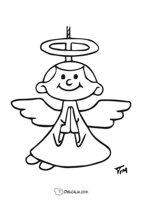 Ángel rezando alegre