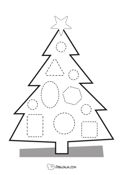 Árbol de navidad con formas geometricas