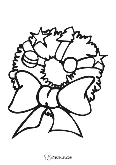 Corona de adornos navidad