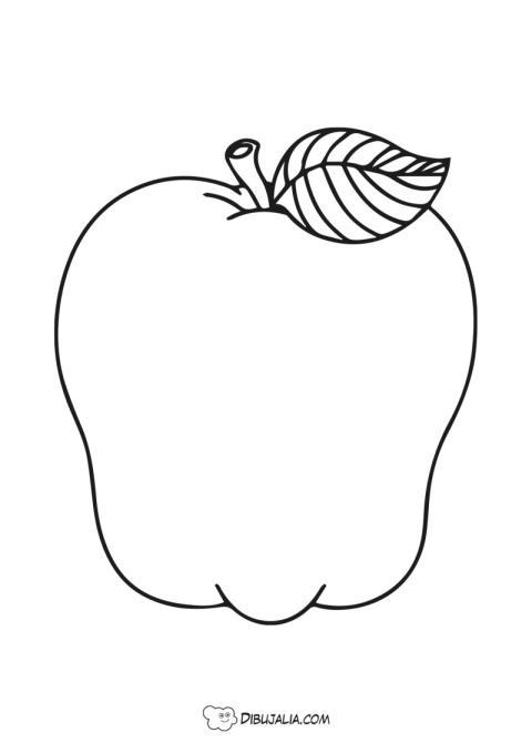Manzana con hojas