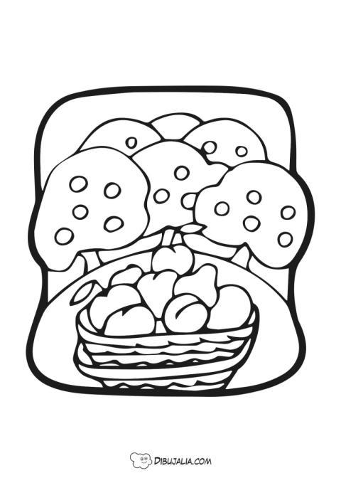 Cesto de manzanas