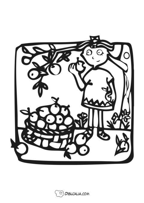 Recolectando frutas y manzanas