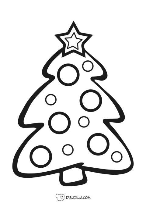 Árbol navidad bolitas y estrella
