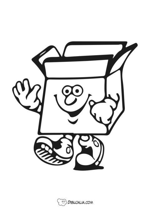 Caja de cartón amistosa