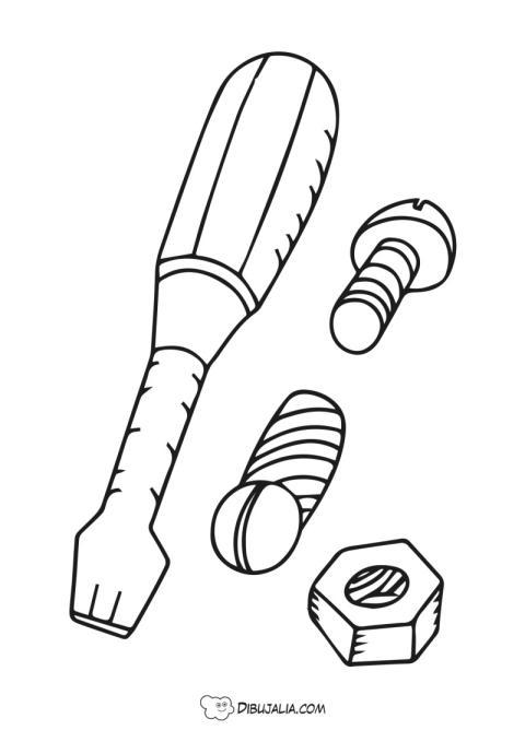Destornillador y tornillos
