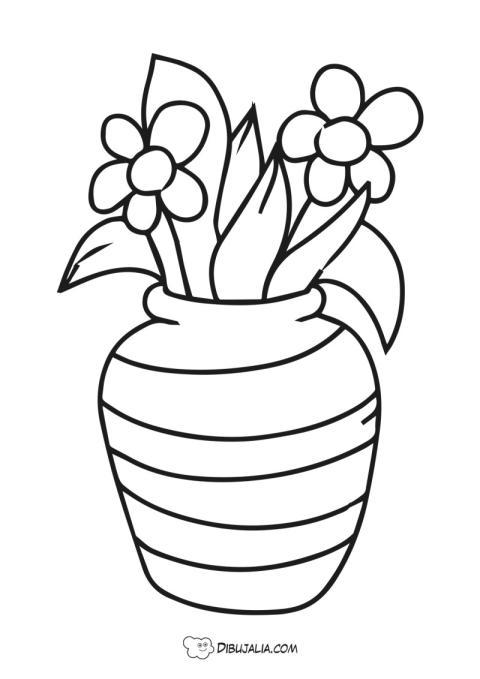 Jarrón con margaritas