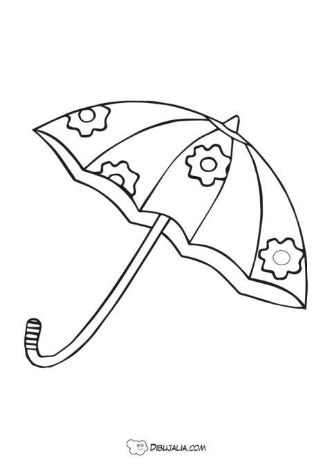 Paraguas decorado con flores