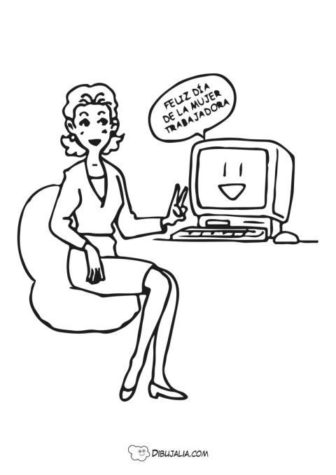 Mujer trabajadora en su oficina