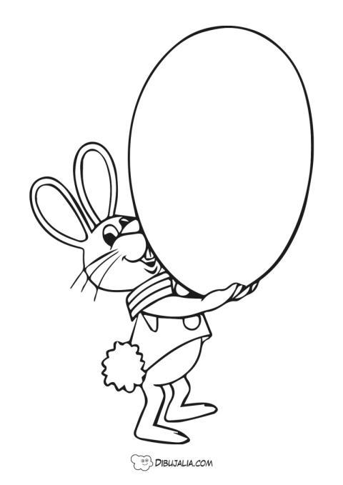 Conejo con huevo de pascua