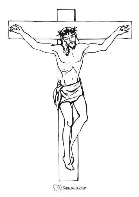 Cristo crucificado con corona de espinas