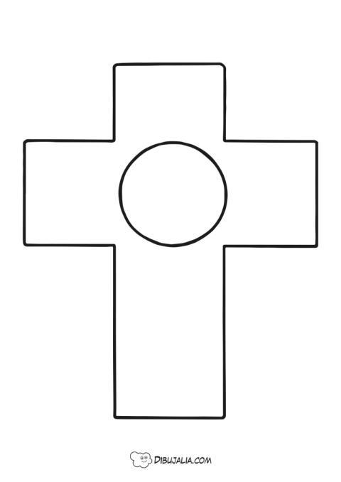 Cruz Sencilla para Colorear