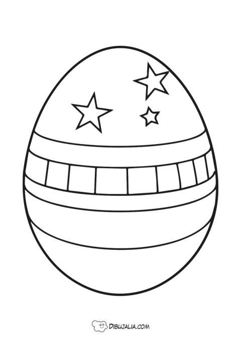Easter egg con pequeñas estrellas