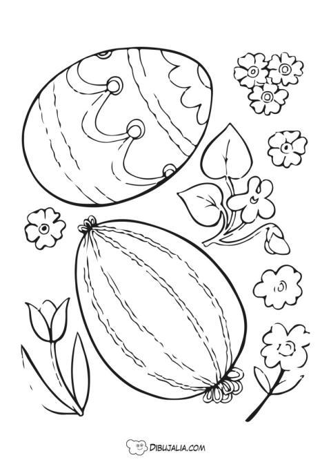 Easter Eggs y flores