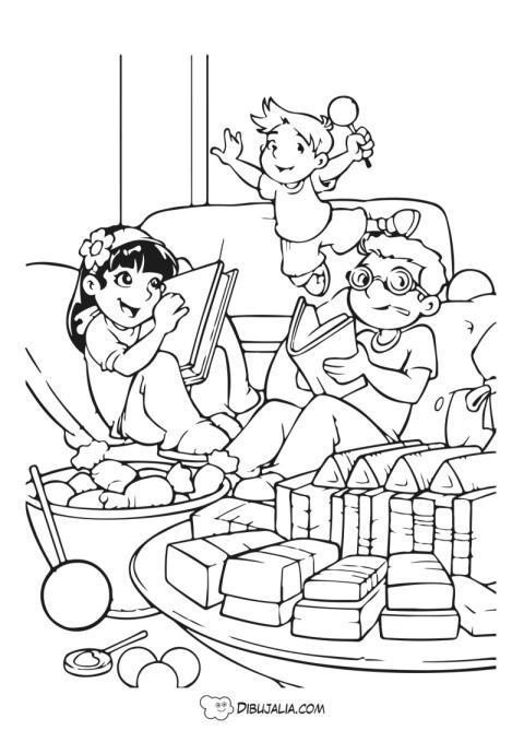 Niños leyendo libros