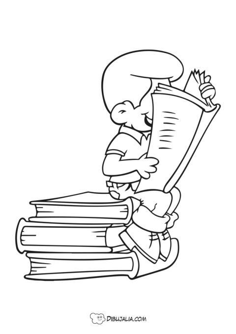 Chico lee una revista