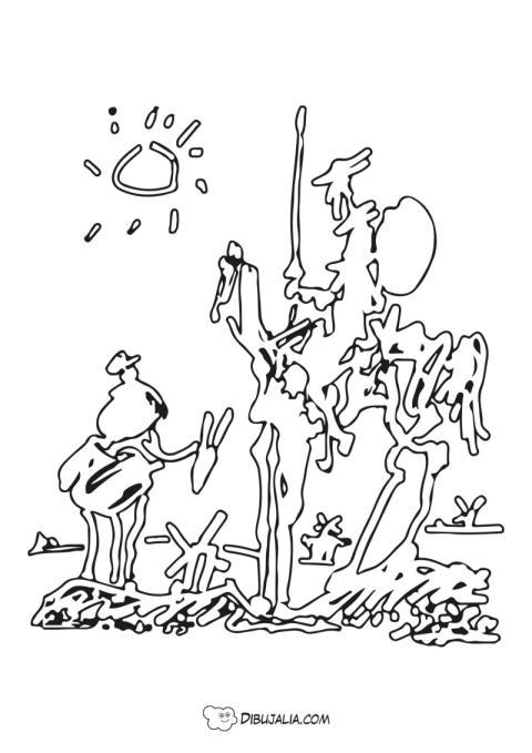 Silueta de Don Quijote por Picasso