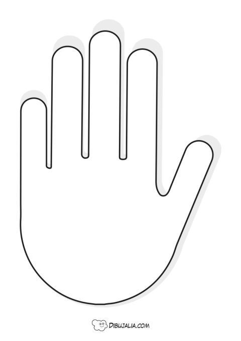 Silueta de palma de la mano