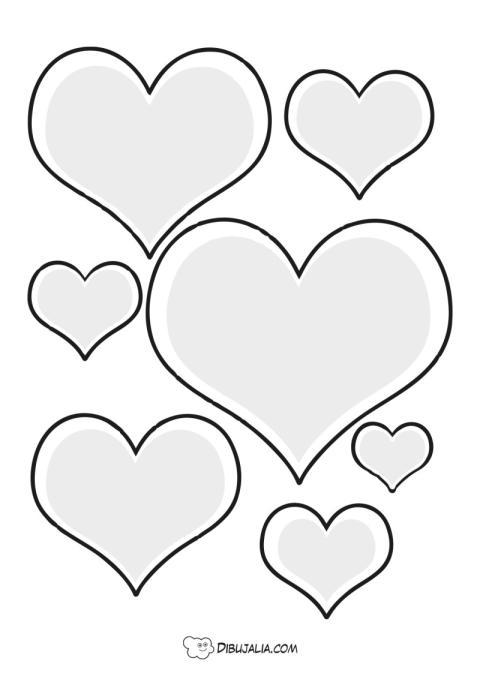 Plantilla de Corazones con mucho Love