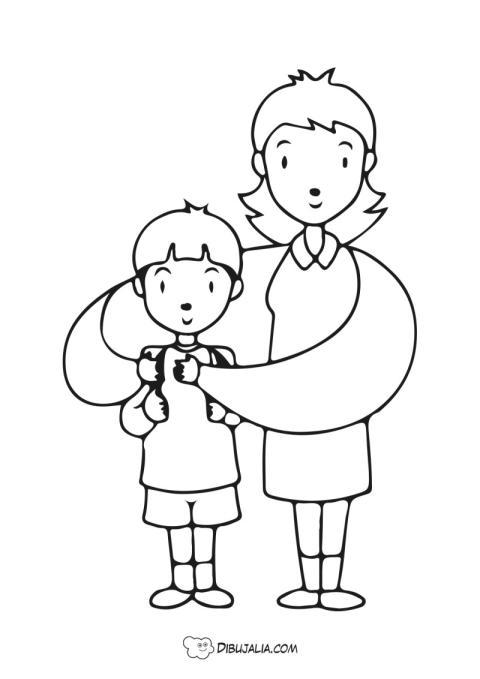 Abrazo enorme de madre