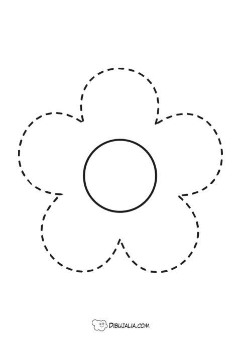 Plantilla de Flor para Grafomotricidad