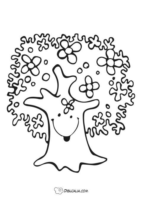 Arbol feliz en primavera