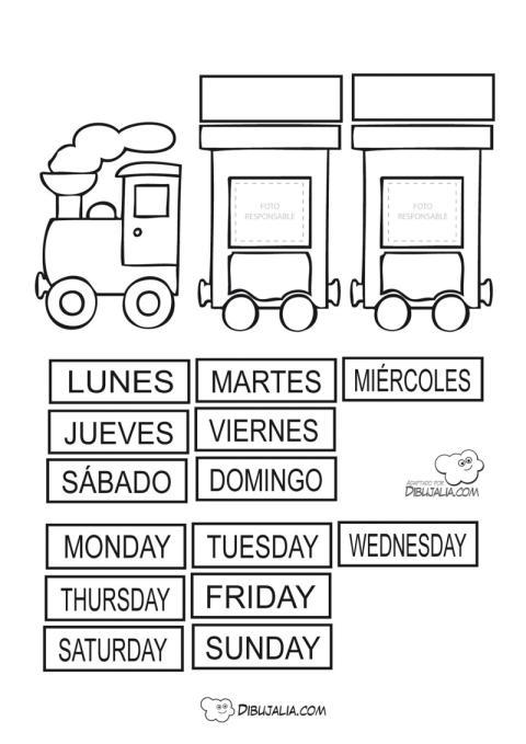 Tren de los Dias Semana para Infantil