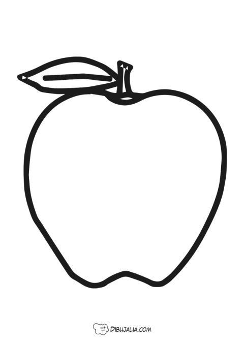 Manzana con su hojita