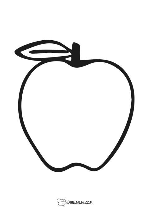 Manzana con su hoja