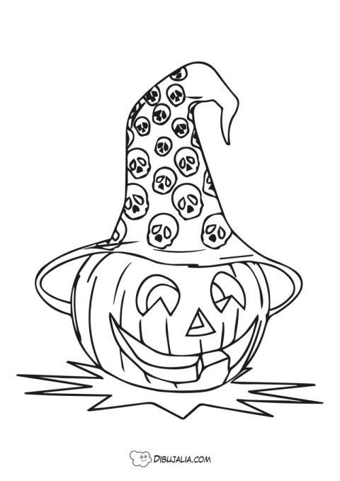 Calabaza con Gorro de Bruja