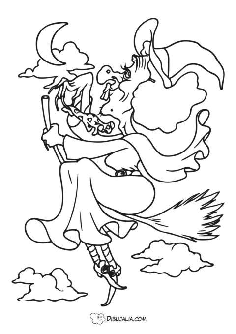 Malvada bruja volando