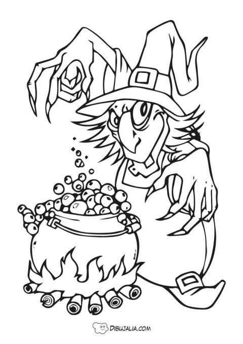 Malvada bruja hace pocimas